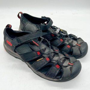 KEEN Hiking Trail Walking Sandals Water Shoes Size 6 US Black/Red